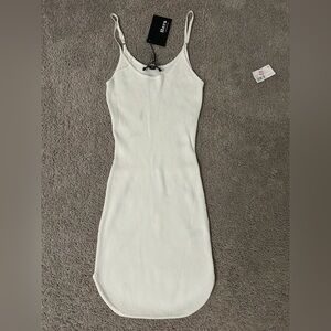 Hera Collection White Ribbed Mini Dress